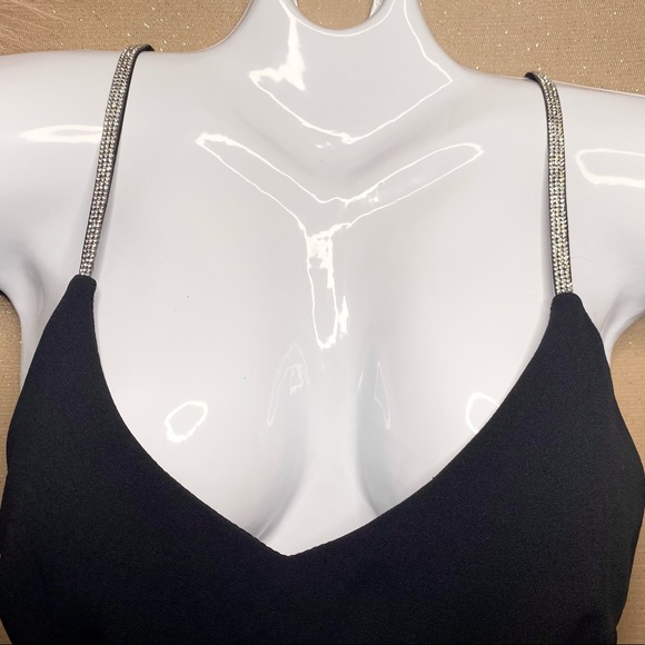✨SOLD✨ 🎉3 for $15🎉 Black Dress With Diamond Straps - Picture 2 of 5